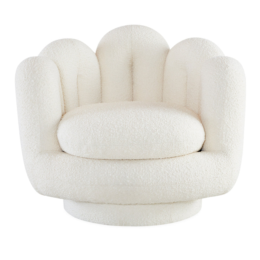 Wavy Back Bouclé Swivel Chair | Jonathan Adler Serpentine | Oroa.com