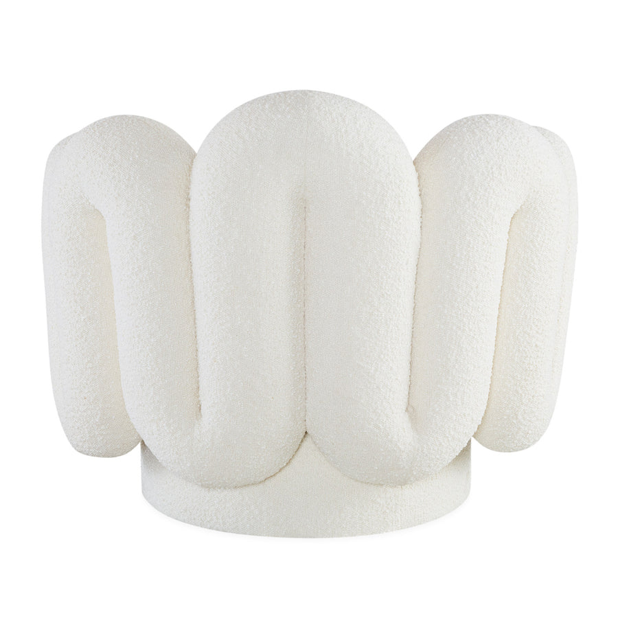 Wavy Back Bouclé Swivel Chair | Jonathan Adler Serpentine | Oroa.com