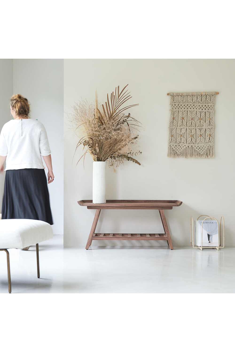 Solid Walnut Console Table | Tikamoon Pampa | Oroatrade.com