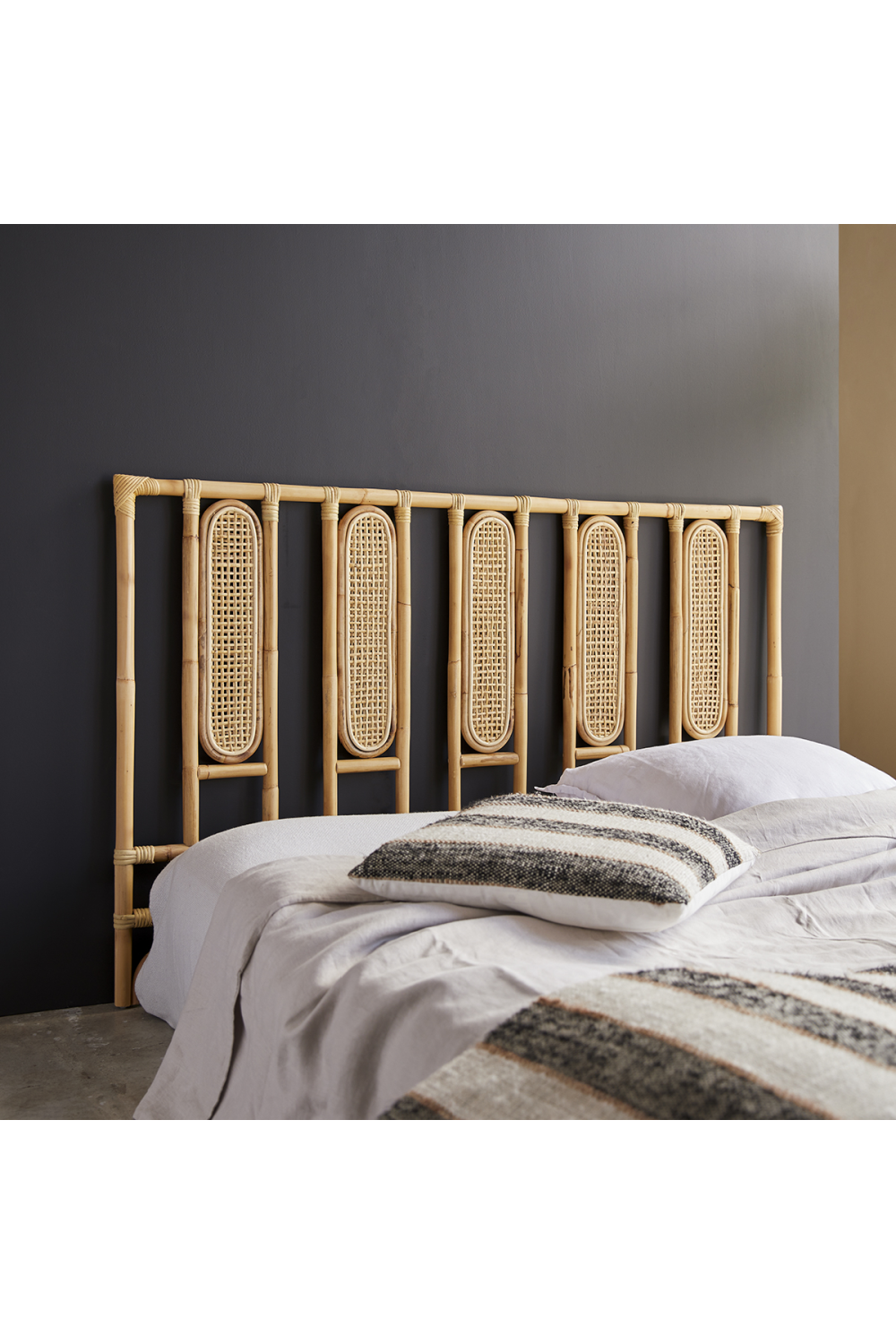 Caned Rattan Queen Headboard 63" | Tikamoon Paulette | OROA.COM