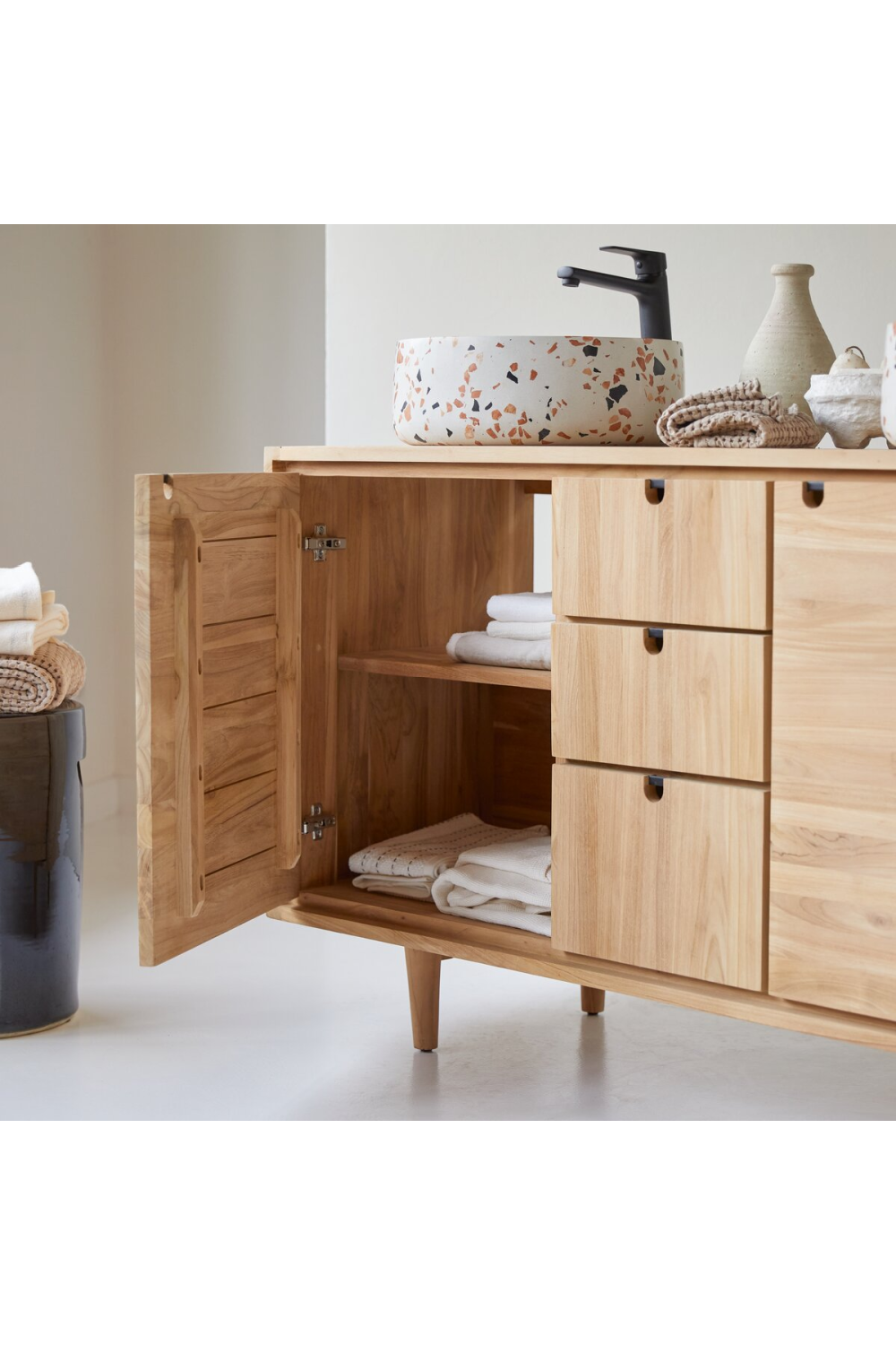 Teak Double Bathroom Vanity | Oroa.com