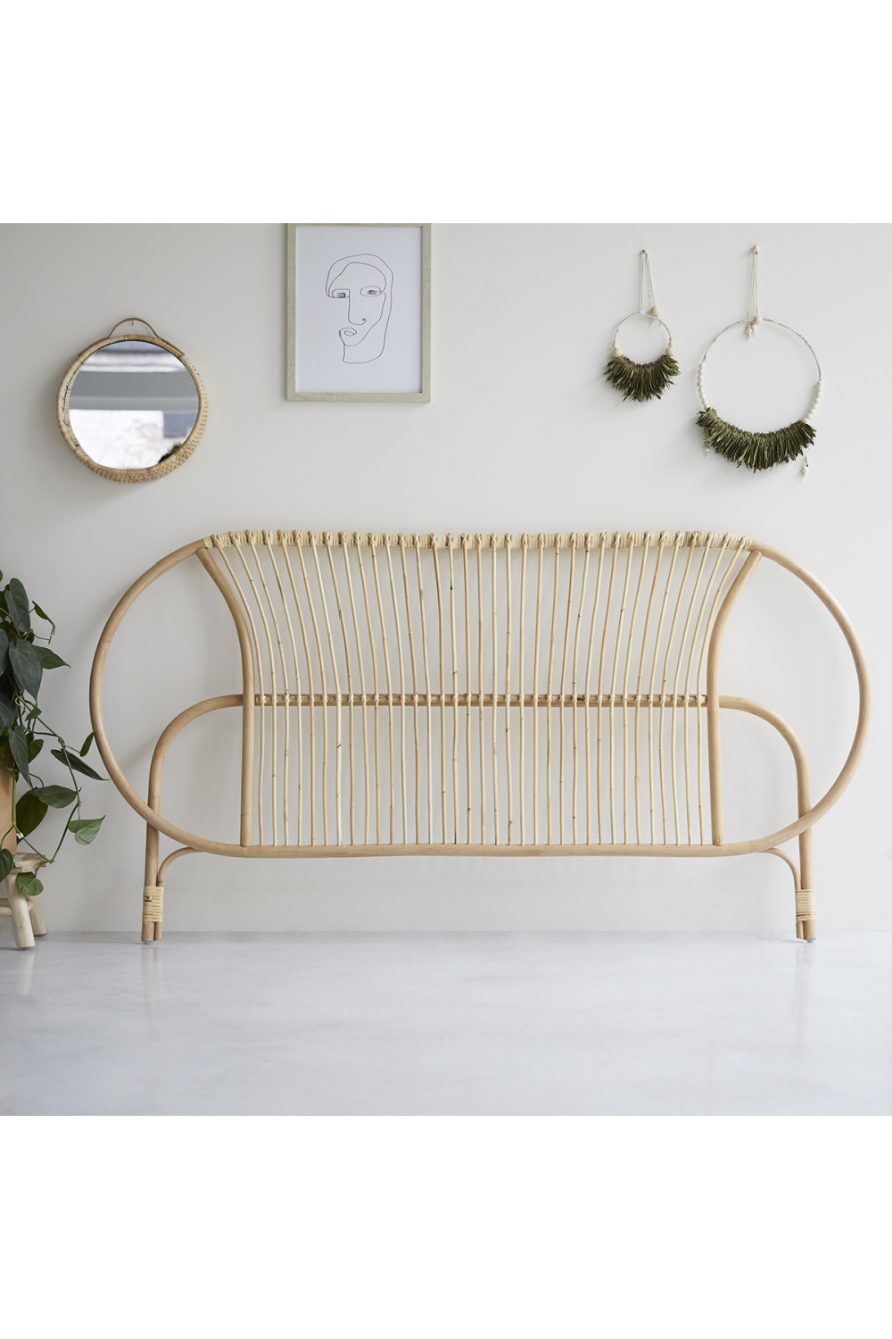 Rattan Queen Headboard 74" | Tikamoon Leontie | OROA TRADE