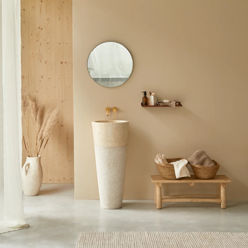 Cream Marble Conical Sink | Tikamoon Koni | OROA.COM