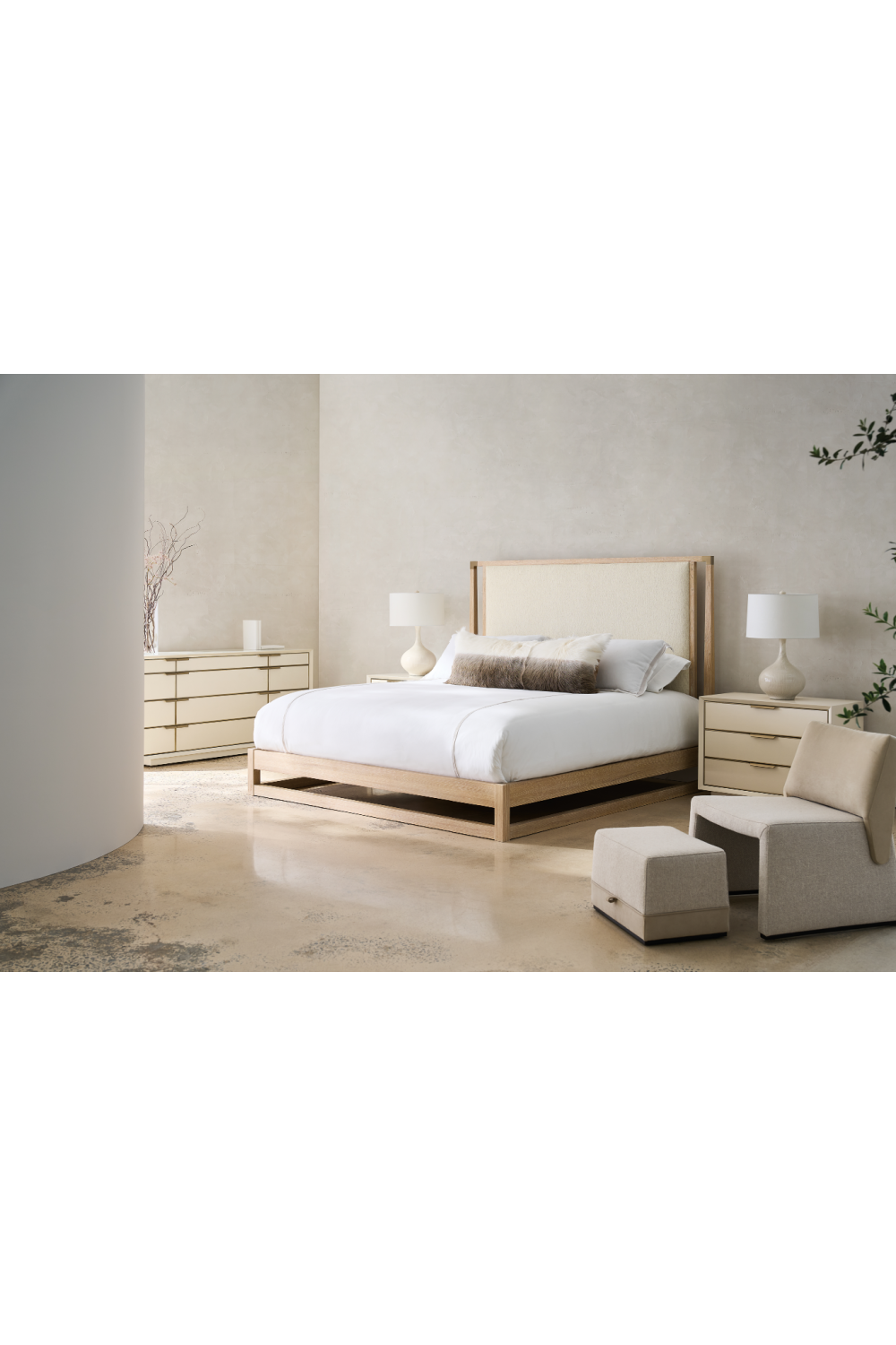 Gray Tweed Ottoman | Caracole Et Voila | Oroa.com