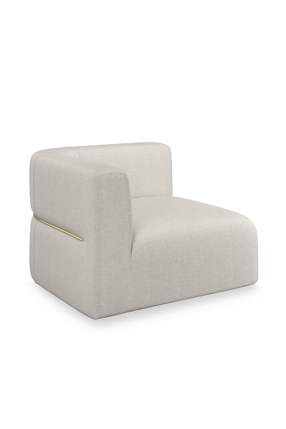 White Ribbed Linen Lounge Chair | Caracole Rhythm | Oroa.com