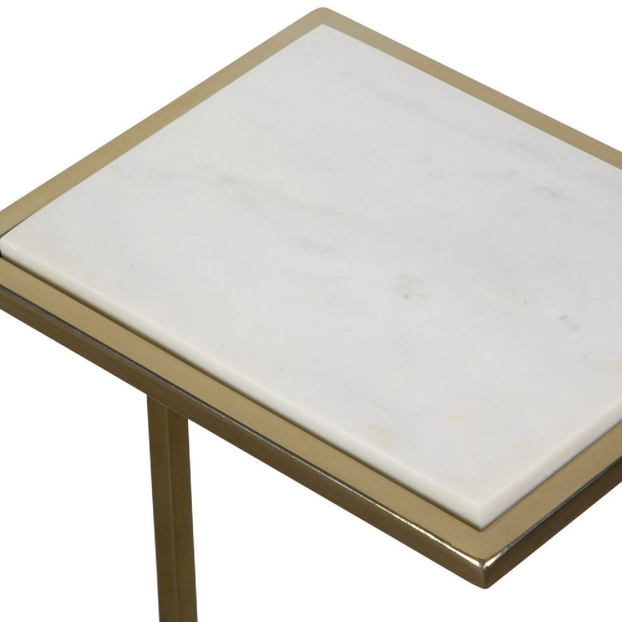 White Marble C-Shaped Drink Table | Oroa.com