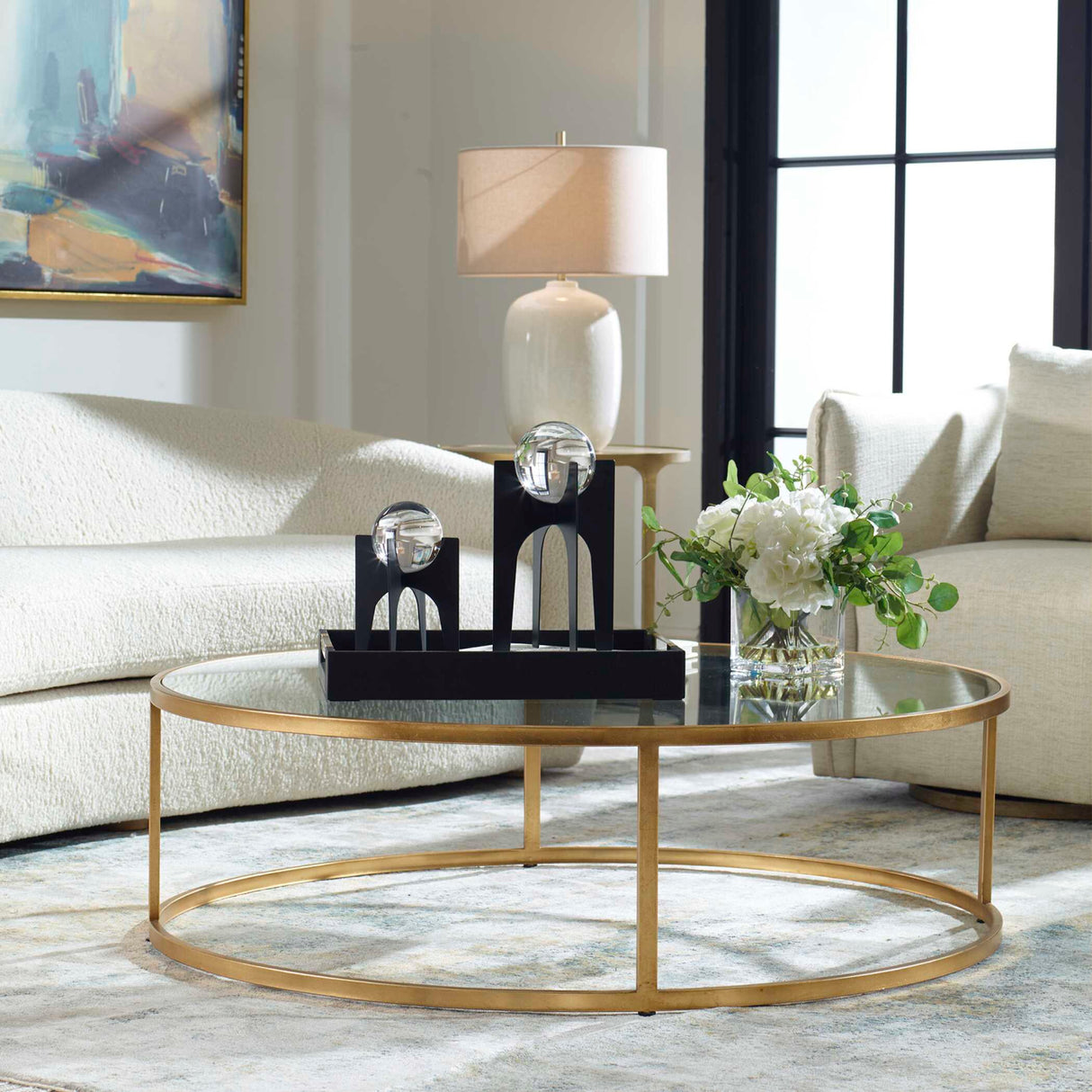 Gold Framed Glass Coffee Table | Oroa.com
