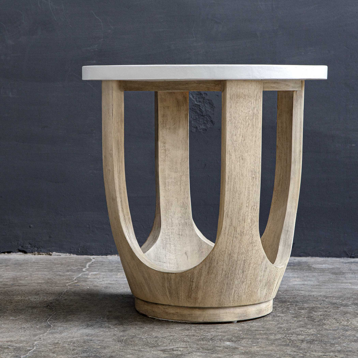 White Limestone Side Table | Oroa.com