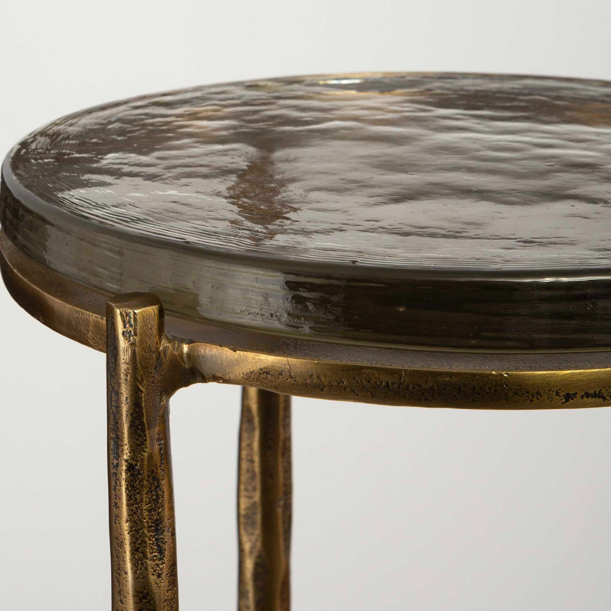 Round Glass Indoor/Outdoor Accent Table | Oroa.com
