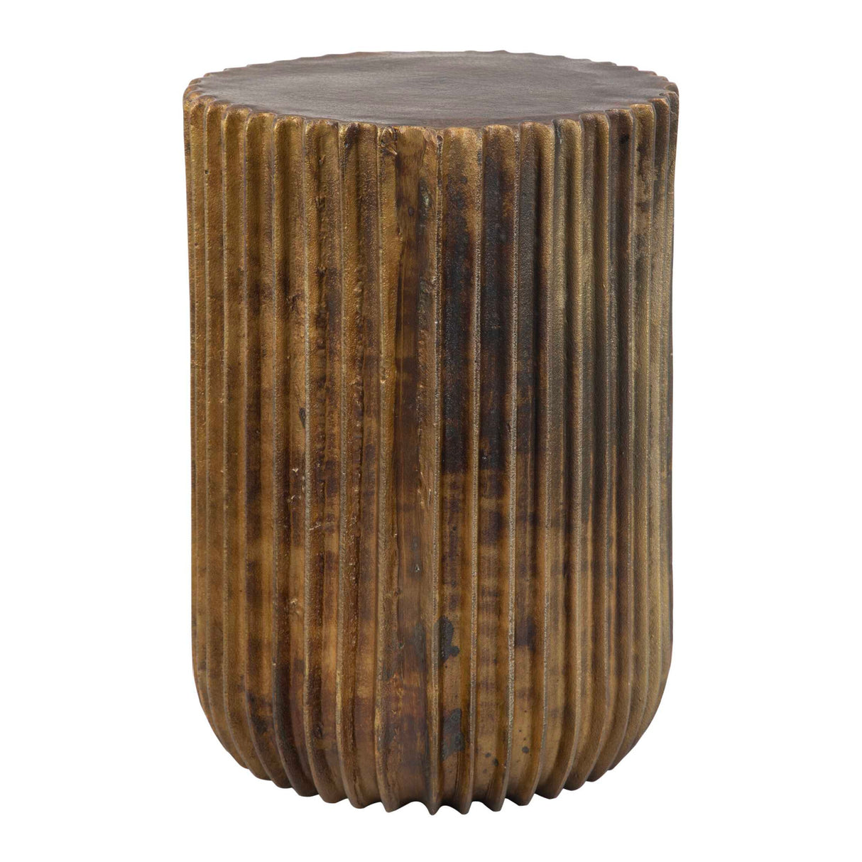 Fluted Antique Gold Accent Table | Oroa.com