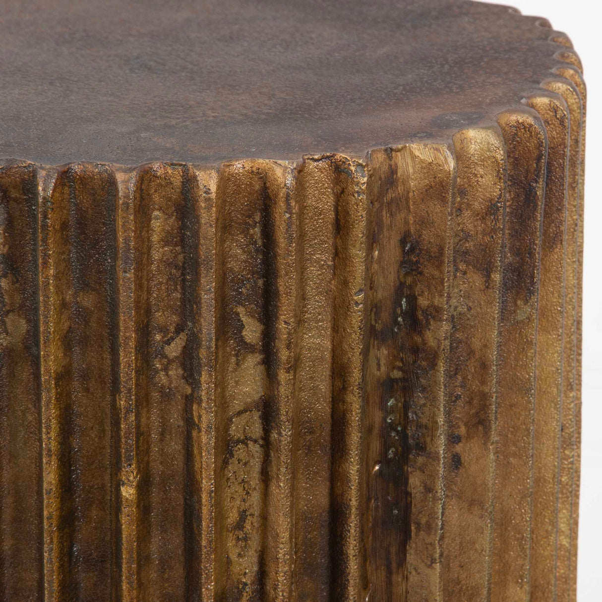 Fluted Antique Gold Accent Table | Oroa.com
