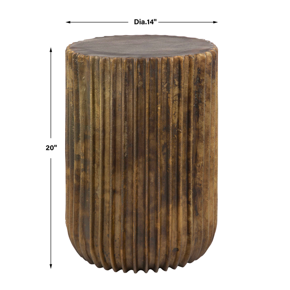 Fluted Antique Gold Accent Table | Oroa.com
