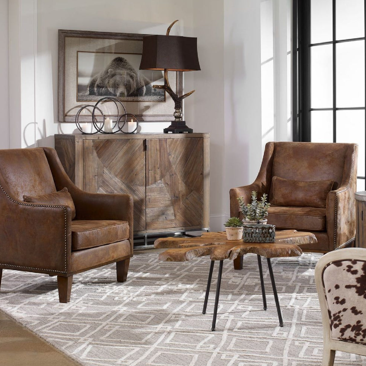 Modern European furniture - Brown Leather Armchair - www.oroa.com | Oroa.com