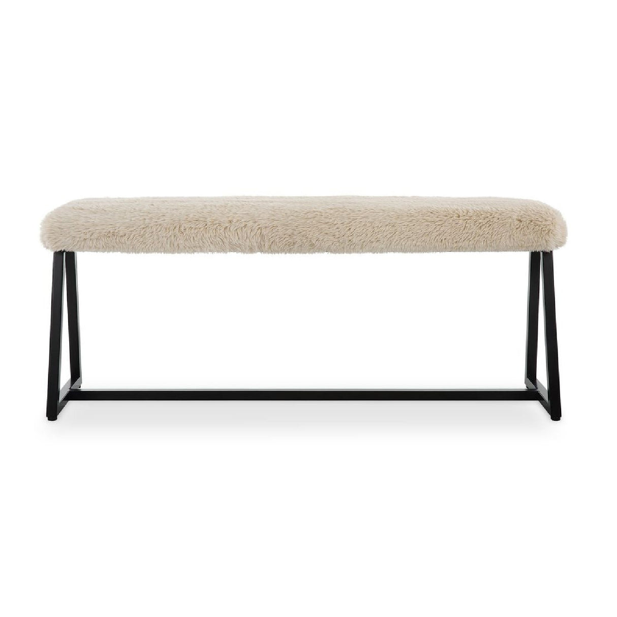 Beige Long-Haired Sheepskin Bench | Oroa.com