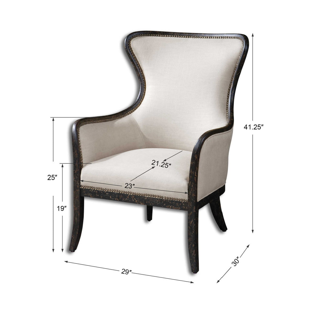 Nail Trimmed Wingback Accent Chair | Oroa.com