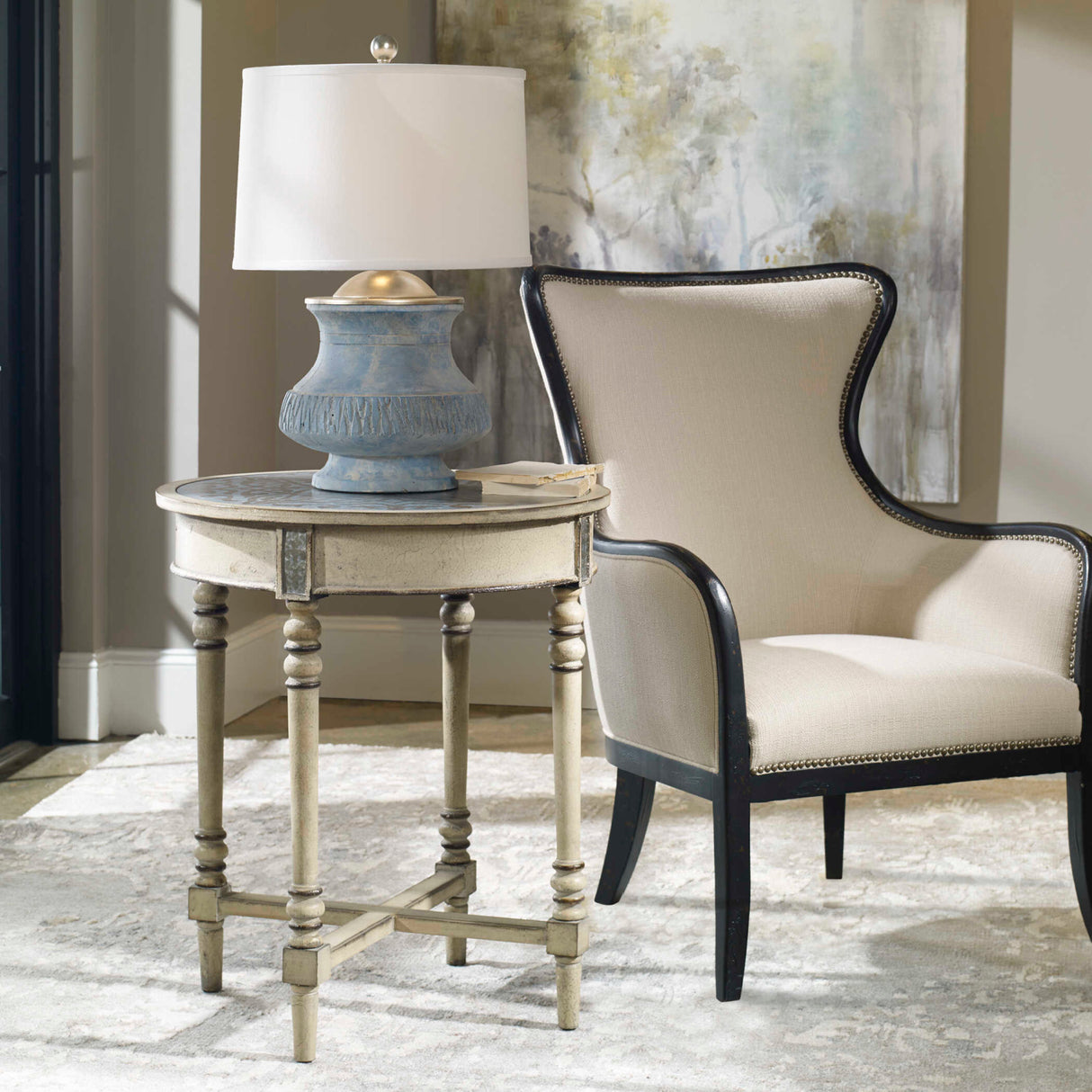 Nail Trimmed Wingback Accent Chair | Oroa.com
