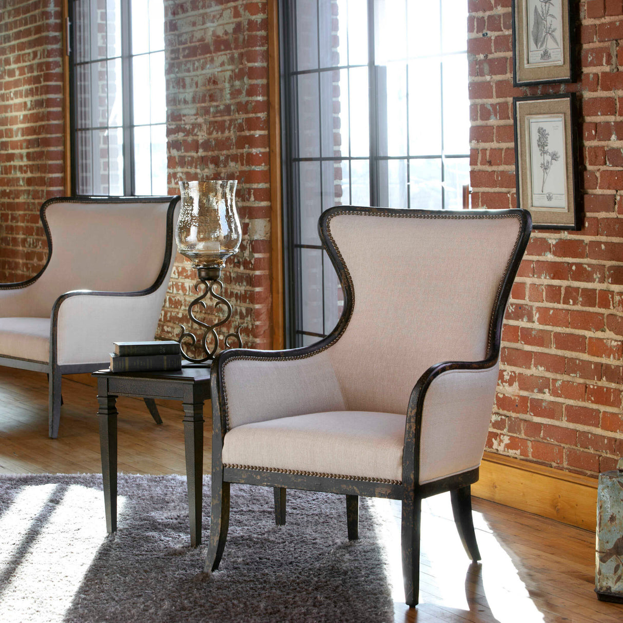 Nail Trimmed Wingback Accent Chair | Oroa.com