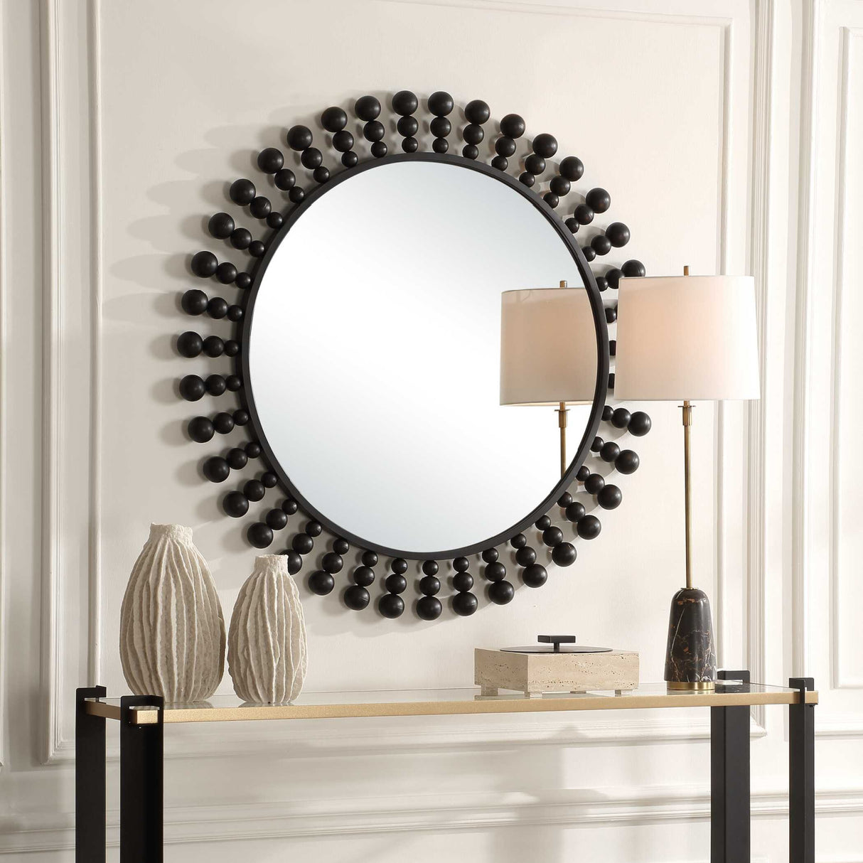 White Sheepskin Swivel Ottoman | Oroa.com