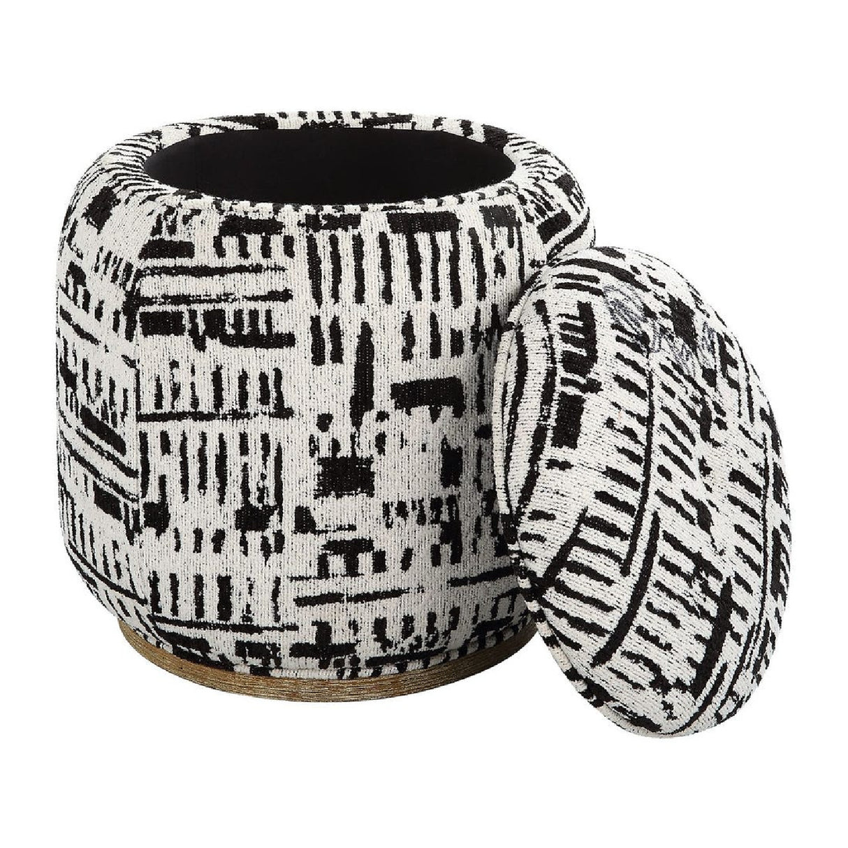 Black Patterned Storage Ottoman | Oroa.com