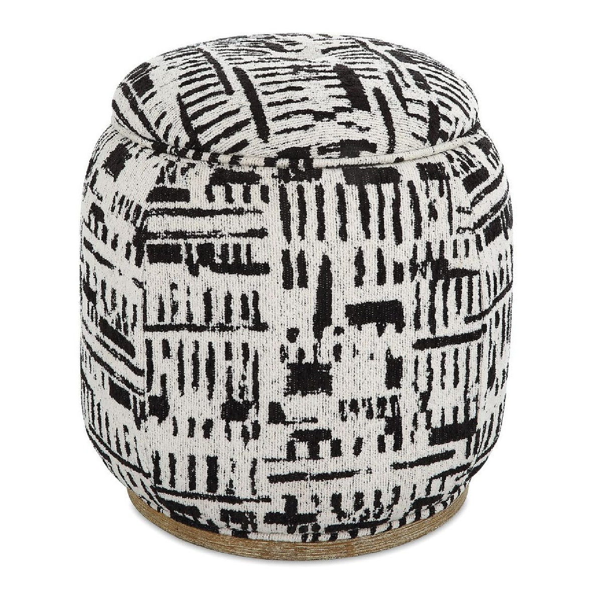 Black Patterned Storage Ottoman | Oroa.com