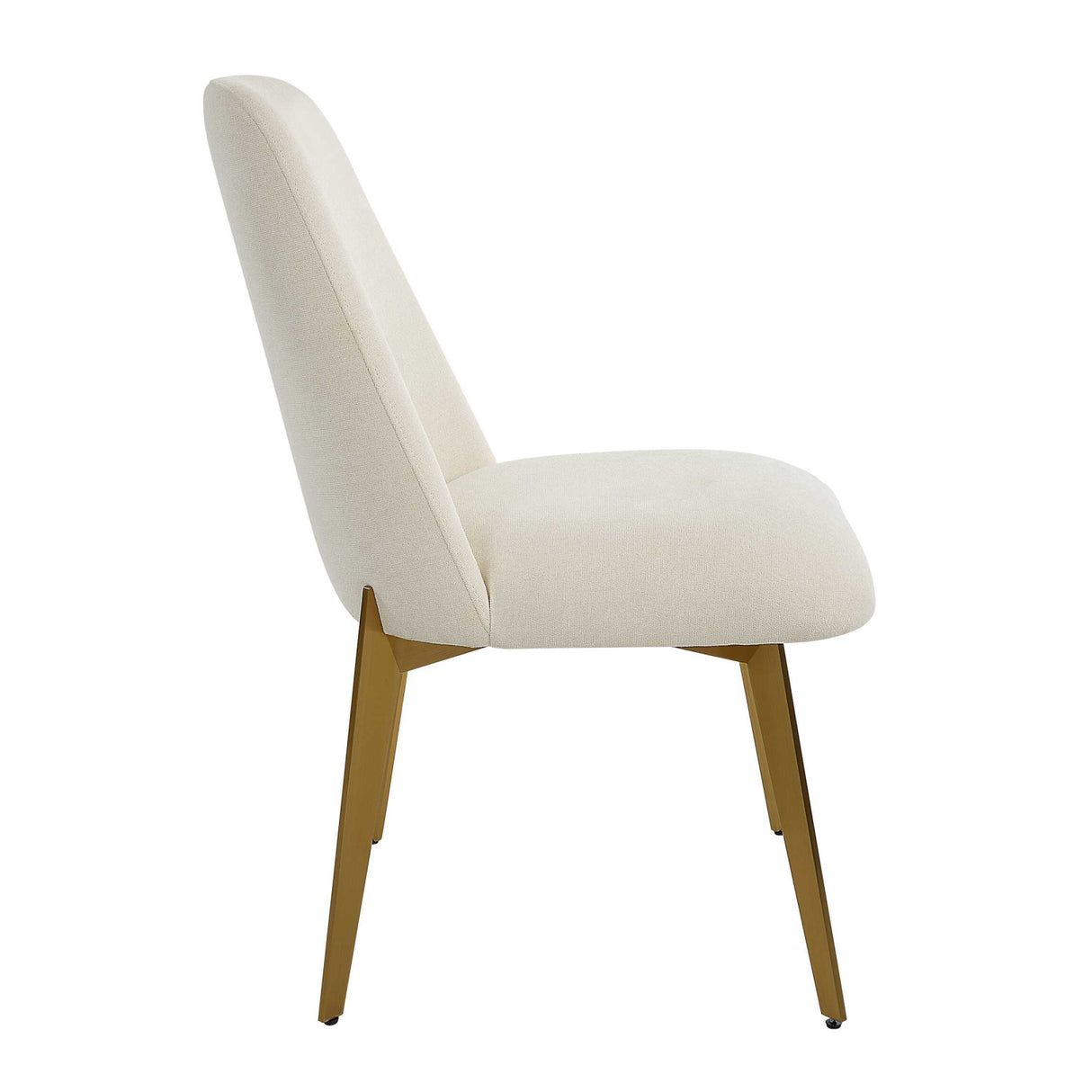White Fabric Minimalist Dining Chair | Oroa.com
