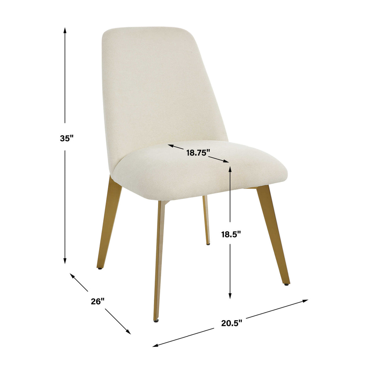White Fabric Minimalist Dining Chair | Oroa.com