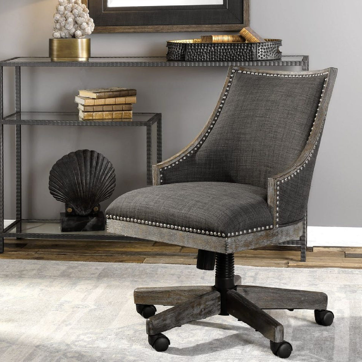 Gray Linen Desk Chair | Oroa.com