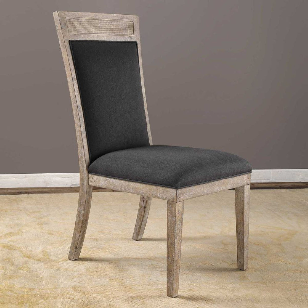 Rustic Gray Fabric Dining Chair | Oroa.com
