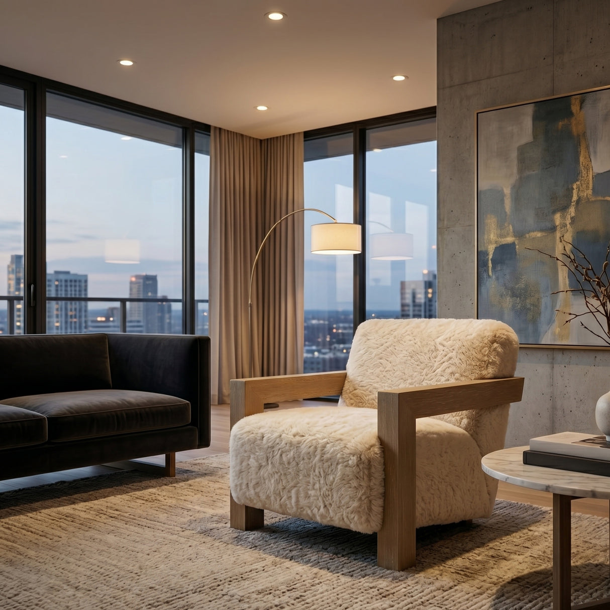 Cream Sheepskin Accent Chair | Oroa.com