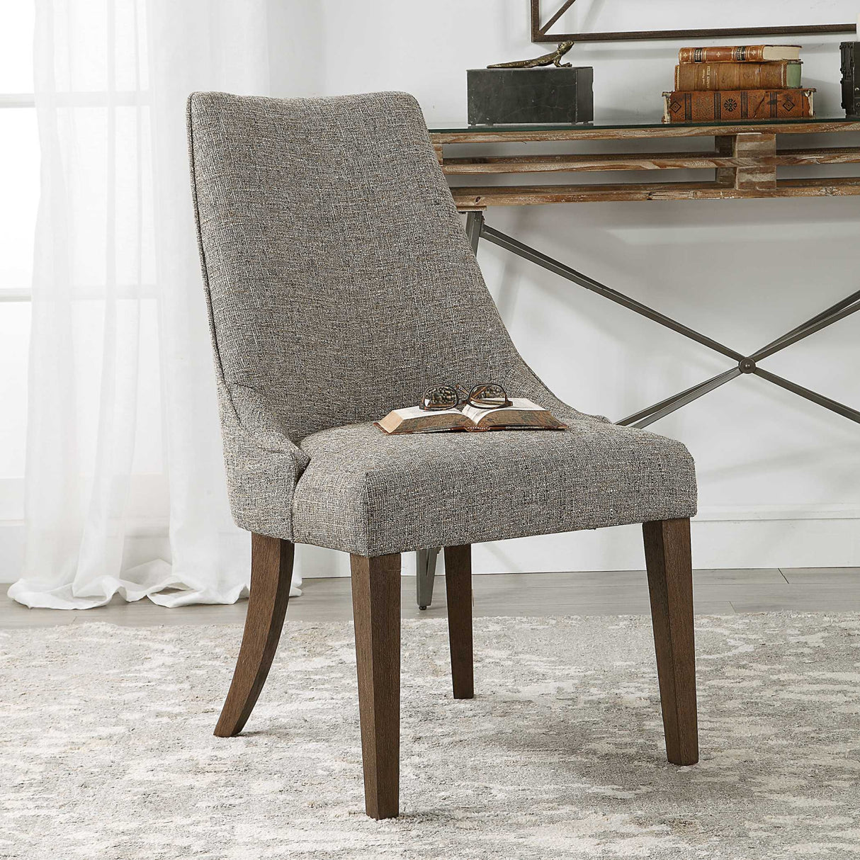 Earth-Toned Fabric Lounge Chair | Oroa.com