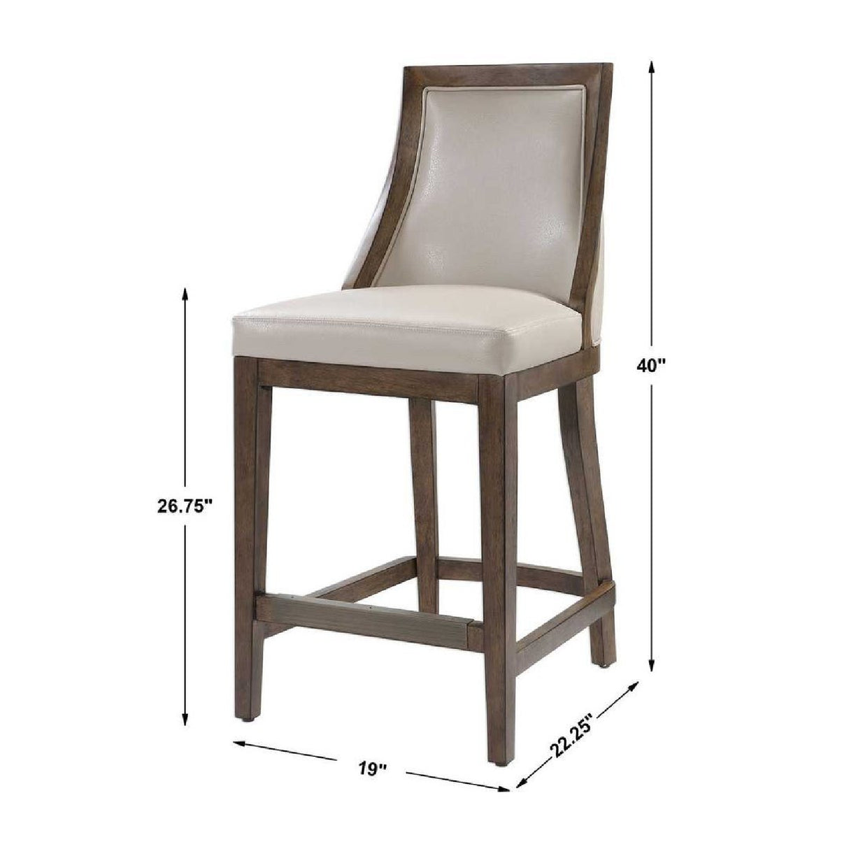 Beige Leather Counter Stool | Oroa.com
