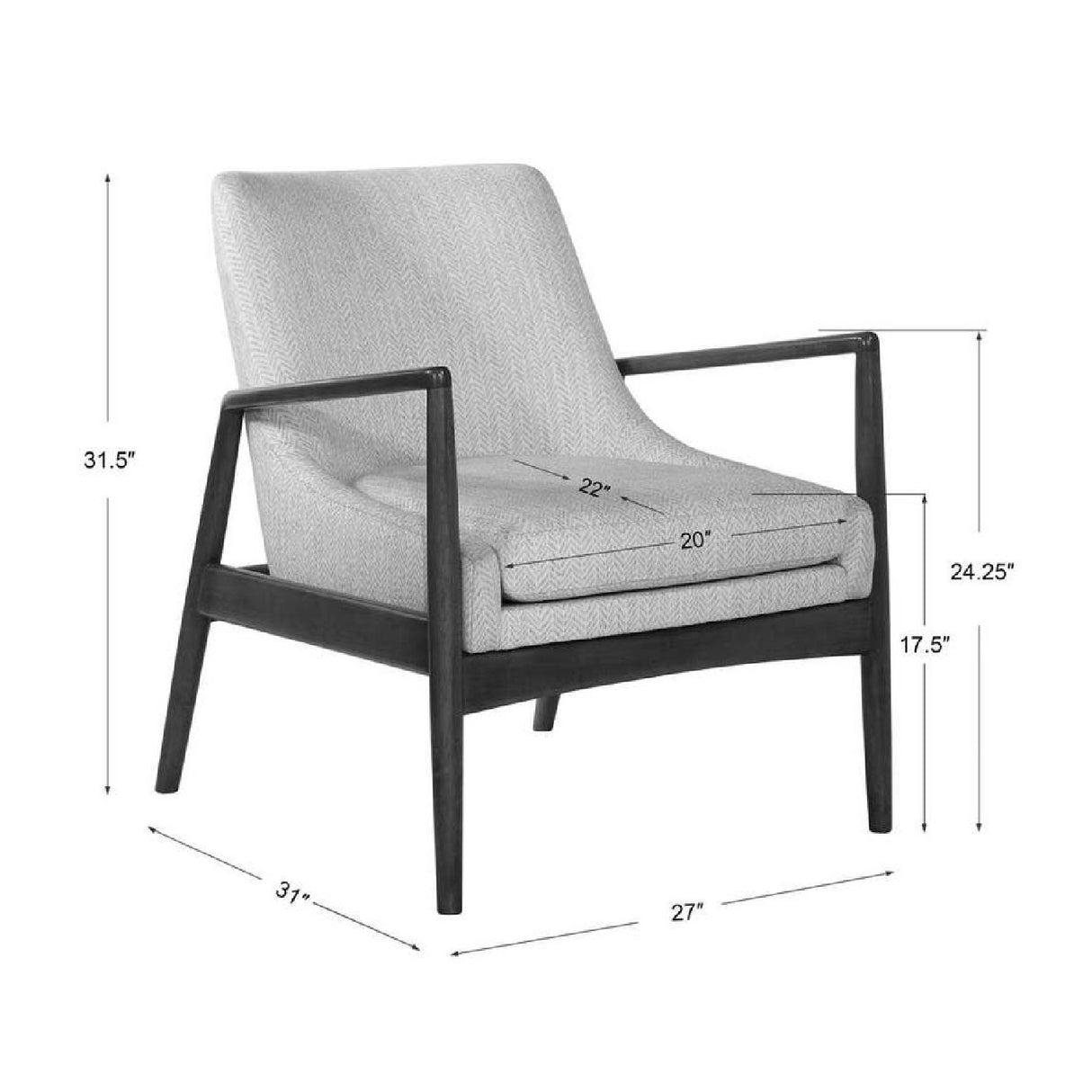 White Fabric Scandinavian Accent Chair | Oroa.com