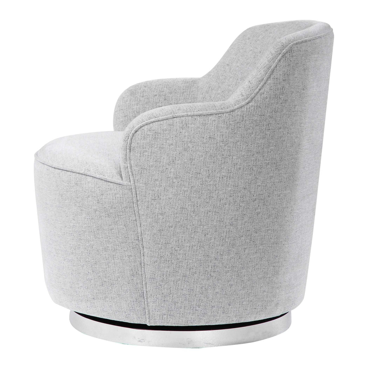 White Linen Blend Swivel Chair | Oroa.com