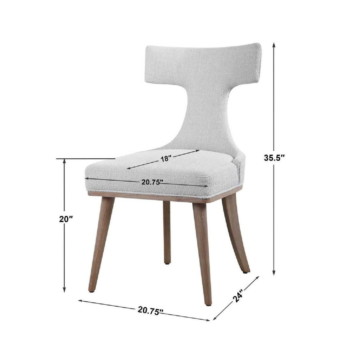 White Fabric Mid-Century Accent Chairs (2) | Oroa.com