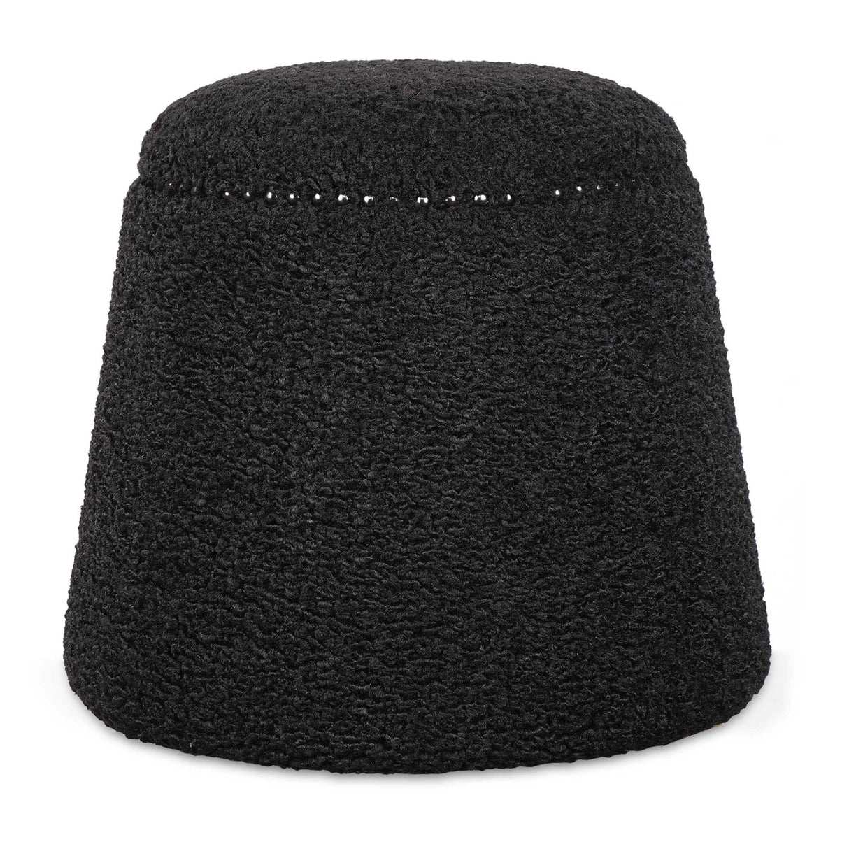 Black Shearling Ottoman | Oroa.com
