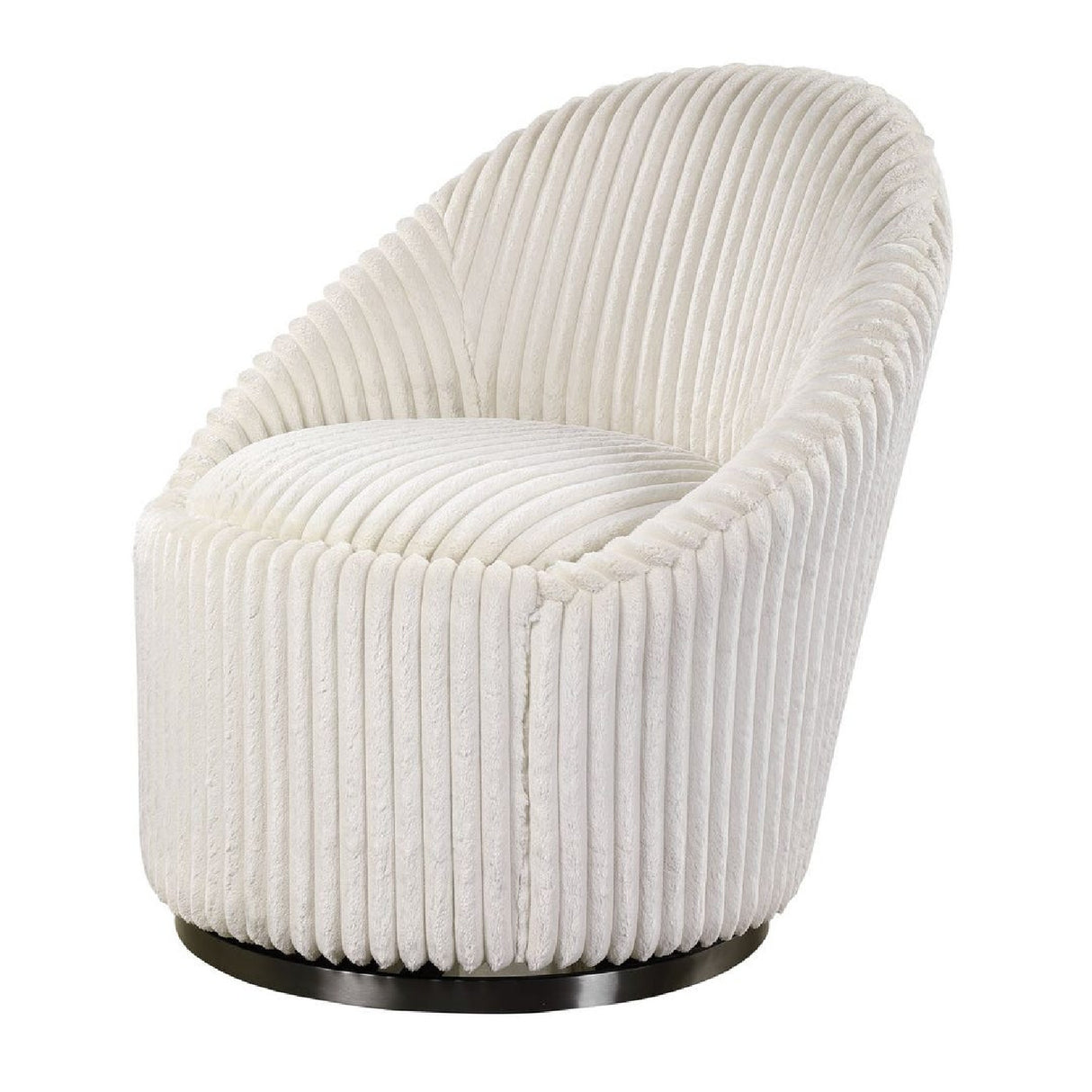 Fluted Chenille Swivel Chair | Oroa.com