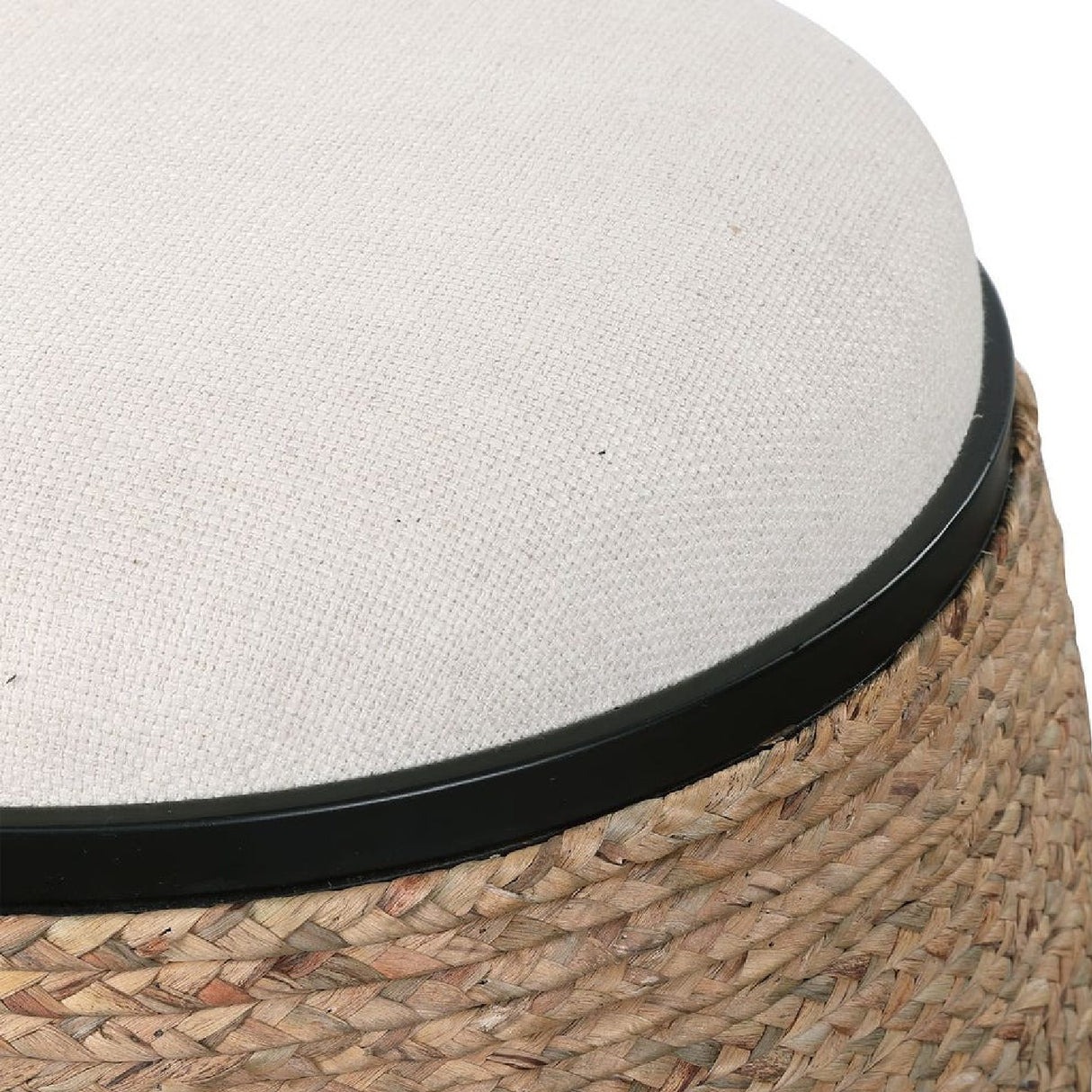 Braided Straw Round Ottoman | Oroa.com