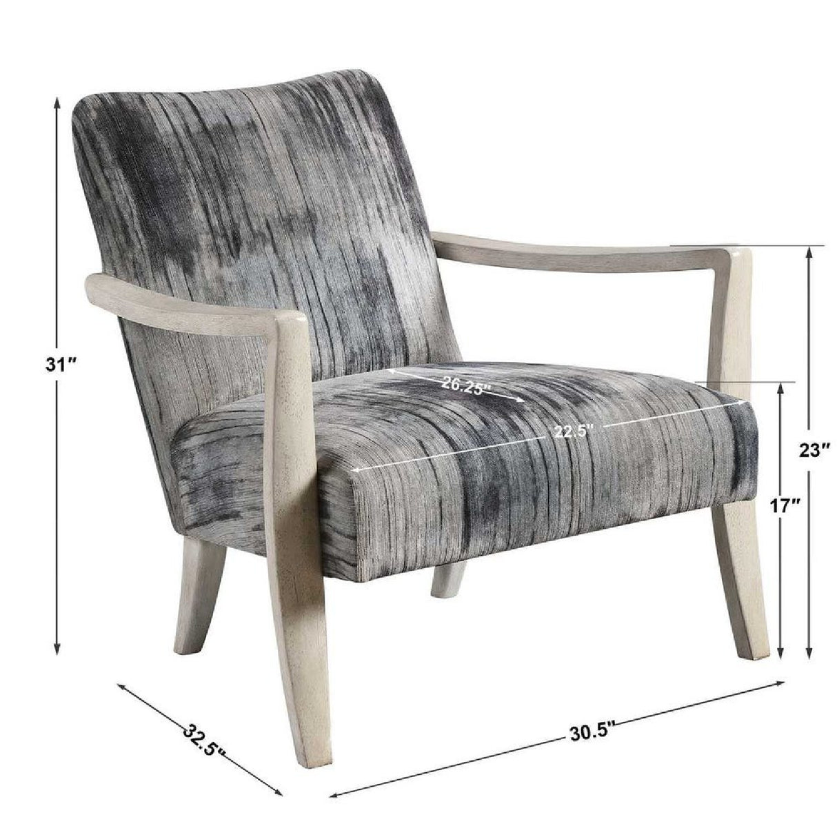 Abstract Print Chenille Accent Chair | Oroa.com