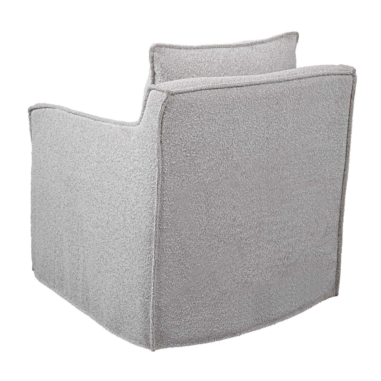 Gray Boucle Slipcover Swivel Chair | Oroa.com