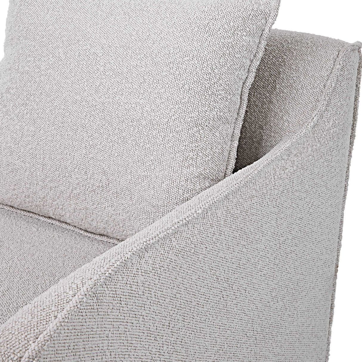 Gray Boucle Slipcover Swivel Chair | Oroa.com
