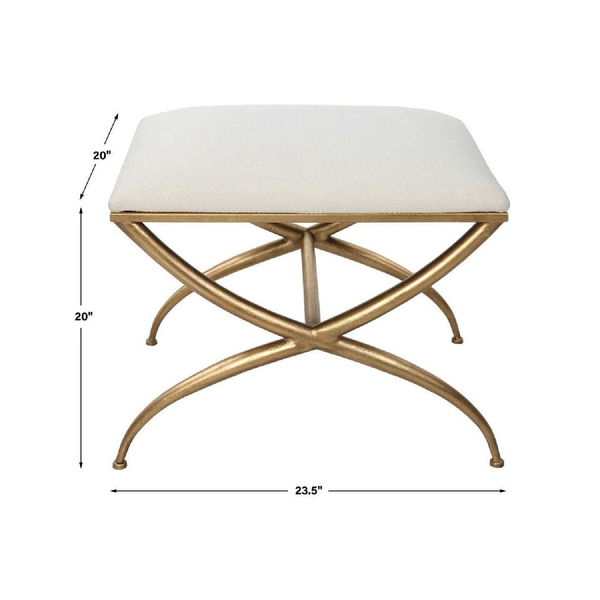 Curved Gold Frame Bench S | Oroa.com