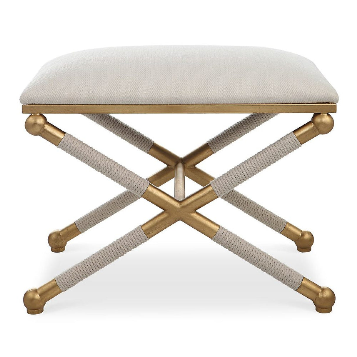 Gold Framed White Bench S | Oroa.com