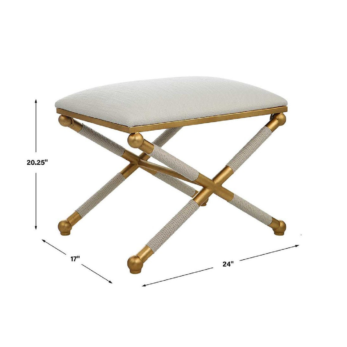 Gold Framed White Bench S | Oroa.com