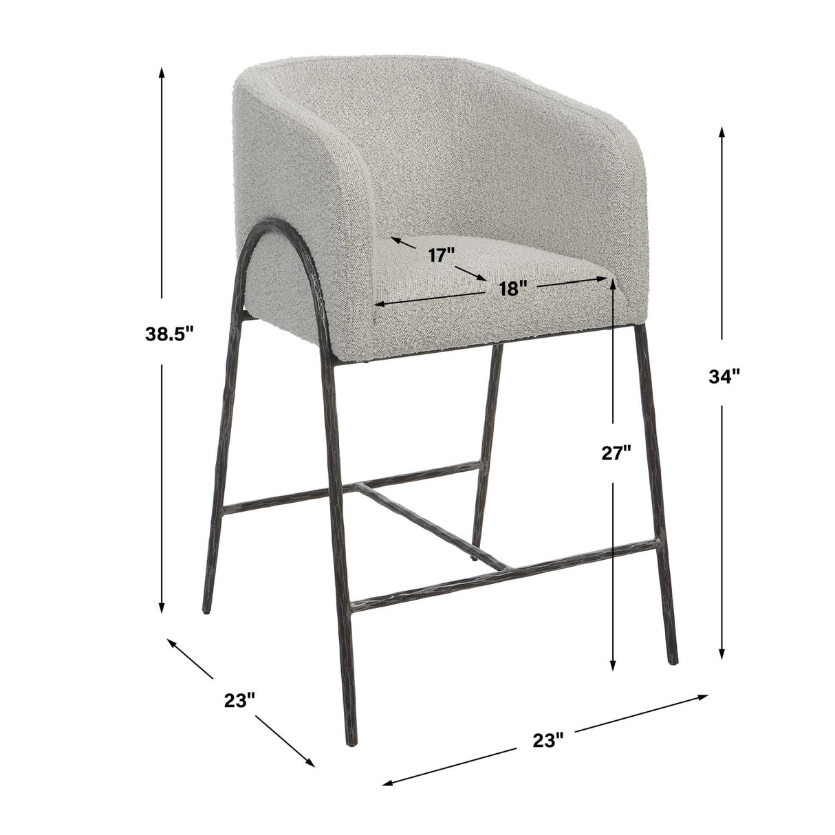 Barrel-Back Boucle Counter Stool | Oroa.com