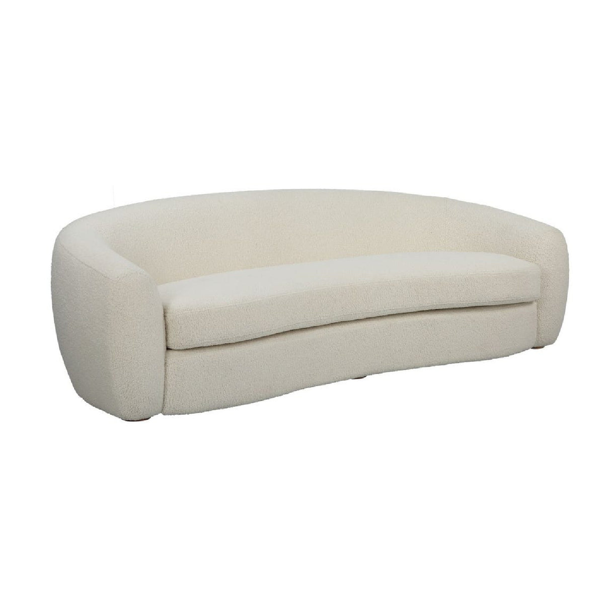 White Shearling Curved Sofa | Oroa.com
