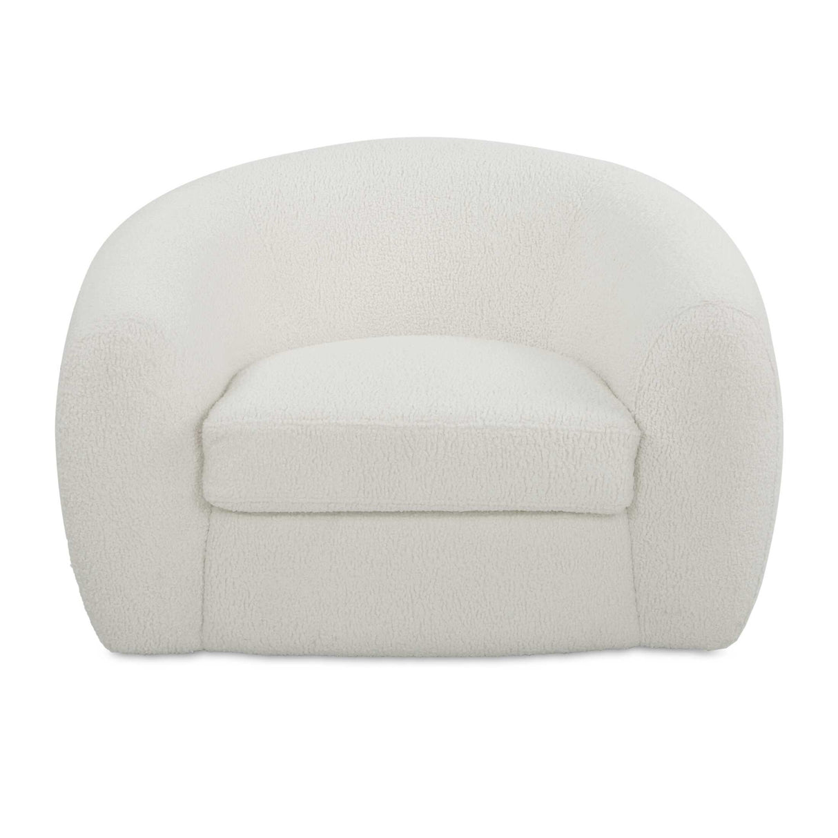 White Shearling Curved Swivel Chair | Oroa.com