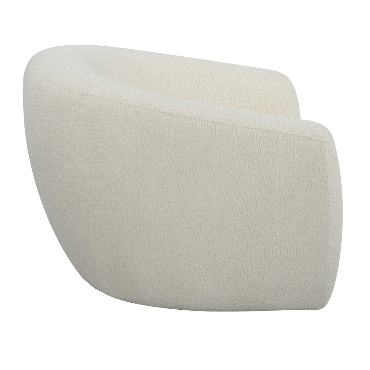 White Shearling Curved Swivel Chair | Oroa.com