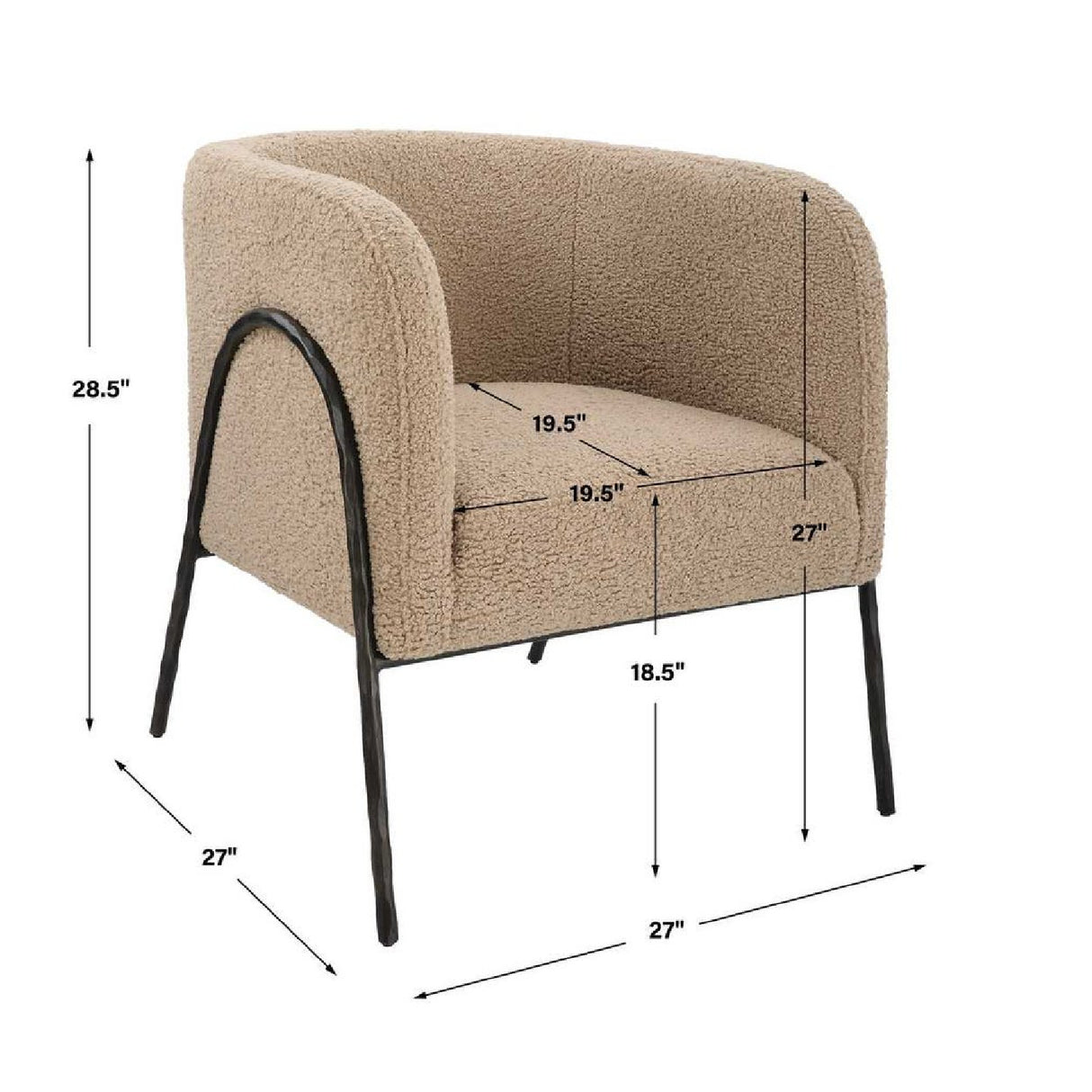 Barrel-Back Scandinavian Accent Chair | Oroa.com