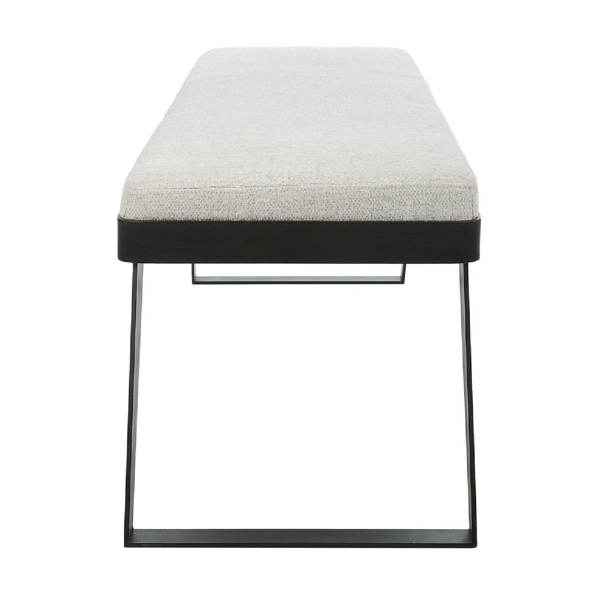 White Chenille Boucle Bench | Oroa.com