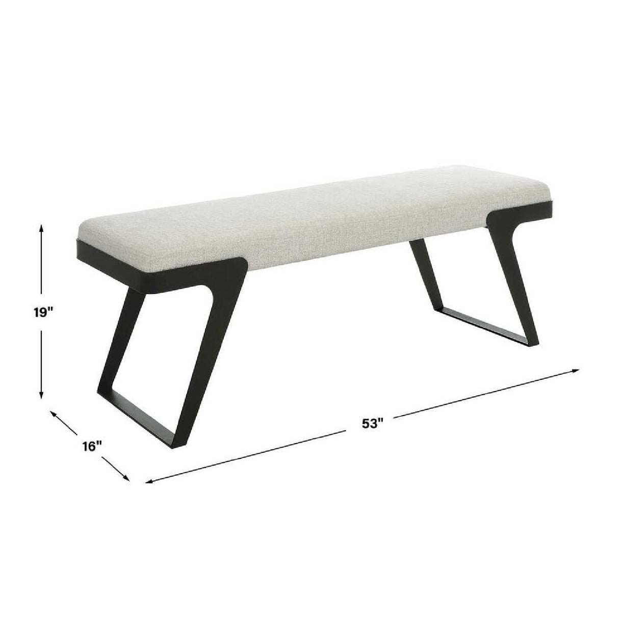 White Chenille Boucle Bench | Oroa.com